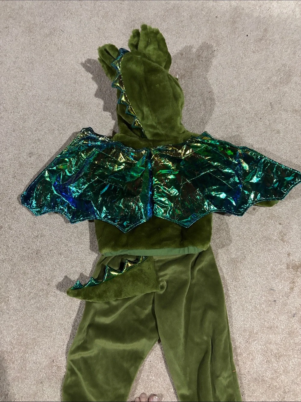 Green Dragon Kids Costume - Plush Hooded Dragon Outfit